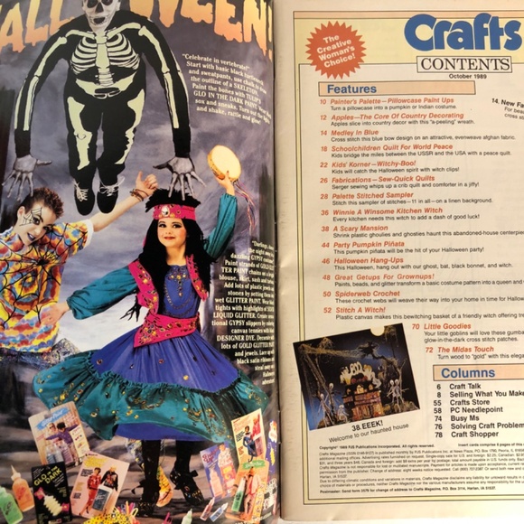 HALLOWEEN HOW-TO'S - CRAFTS CROSS STITCHER MAGAZINE, OCTOBER 1989 - Picture 5 of 9